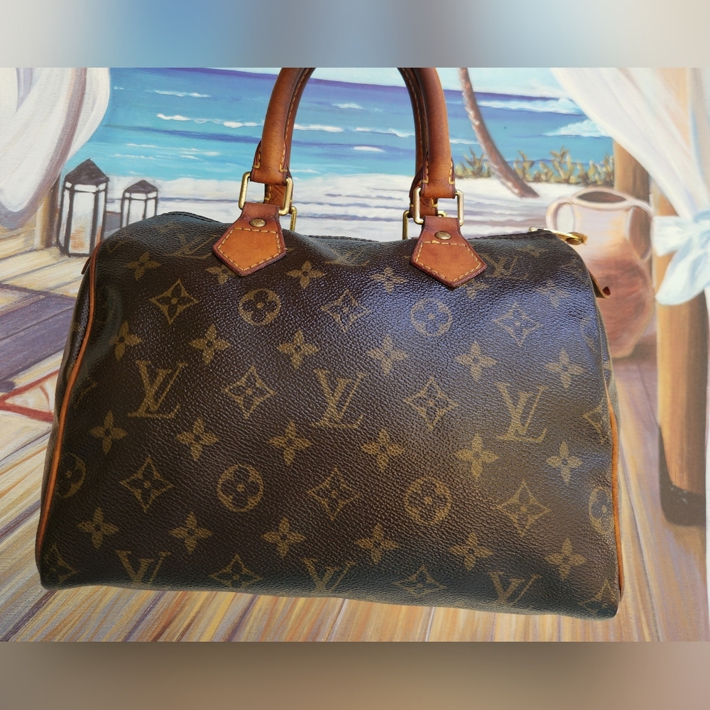 Authentic Vintage Louis Vuitton Speedy 25 Brown Monogram Handbag - Picture 7 of 16